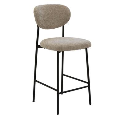 Tabouret de bar en tissu beige – 44x50x97cm – Vajèn – lot de 2 product