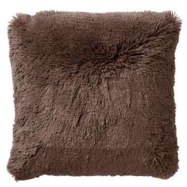 FLUFFY - Sierkussen 45x45 cm - superzacht - effen kleur - Chocolate Martini - do product