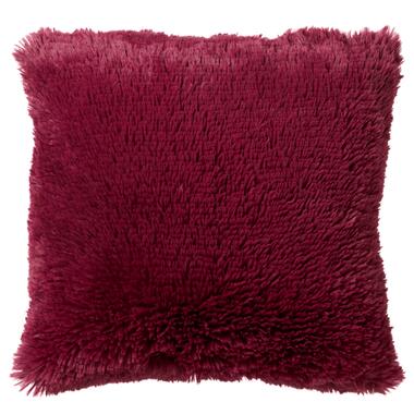 FLUFFY - Sierkussen 45x45 cm - superzacht - effen kleur - Red Plum - roze product