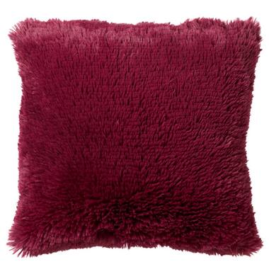 FLUFFY - Sierkussen 60x60 cm - superzacht - XL kussen - Red Plum - donkerroze product