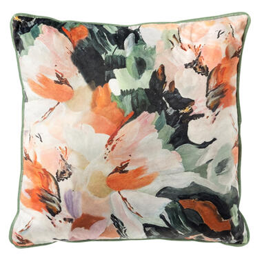 ANNEMOON - Sierkussen 45x45 cm - bloemenprint - Cameo Green - multicolor product