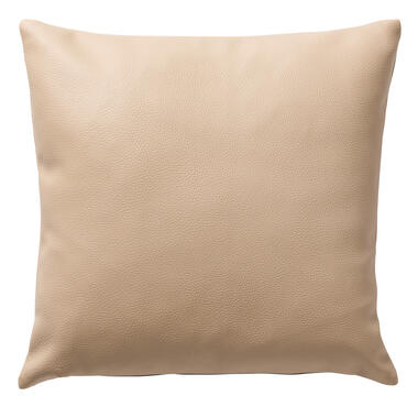 JARED - Kussenhoes 45x45 cm - leerlook – effen kleur - Irish Cream - beige product