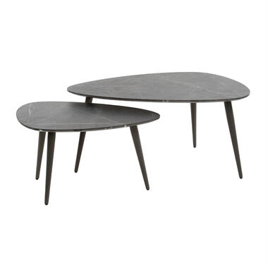 Fraaai - Connie salontafel set van 2 peer vorm - zwart/bruin product