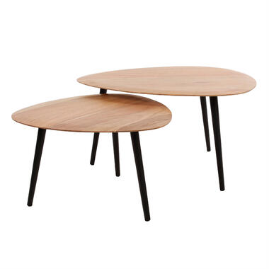 Gerardo ensemble de tables basses de 2 pièces organiques - bois massif d'acacia product