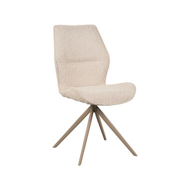 LABEL51 Eetkamerstoel Comfy - Naturel - Boucle - Taupe Onderstel product