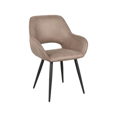 LABEL51 Chaise de salle à manger Fer - Taupe - Micro Daim product