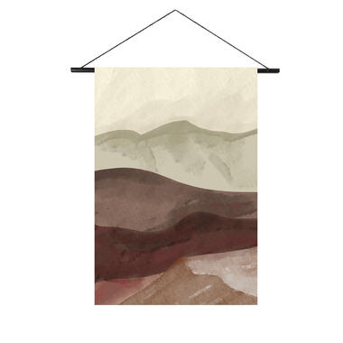 Tapisserie murale XL Aquarelle horizon 150 x 100cm Beige, rouge product