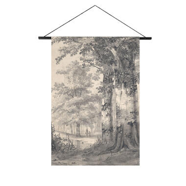 Tapisserie murale XL Balade en forêt 150 x 100cm Beige, noir product