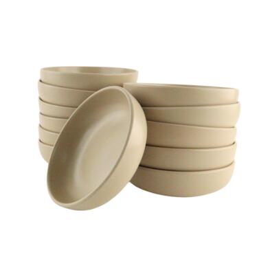 OTIX Pastaborden Bordenset 12 Persoons Diepe Borden Soepborden 19cm Beige Ker... product