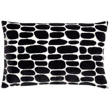 WOOOD Anwar Kussen - Velvet - Off White/Zwart - 40x60x10 product