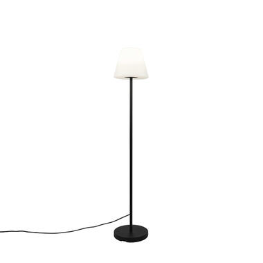 Qazqa lampadaire d'extérieur noir avec abat-jour blanc ip65 25 cm - virginia product