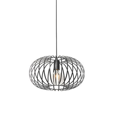 Qazqa hanglampen johanna zwart e27 product