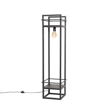 Qazqa vloerlampen cage rack zwart e27 product