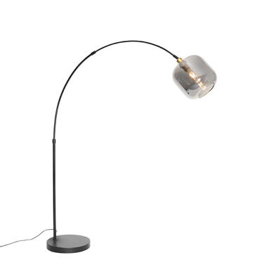 Qazqa lampe à arc noire avec verre doré et fumé - zuzanna product