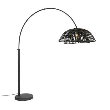 Qazqa lampe d'arche orientale en bambou noir - pua product