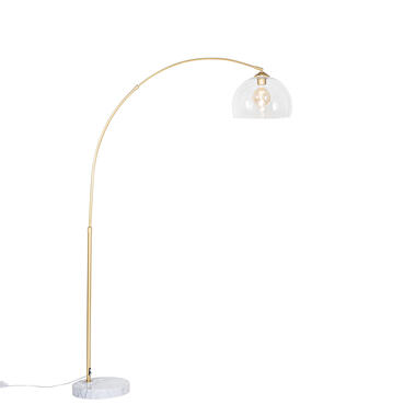 Qazqa lampe d'arche moderne en laiton avec verre clair - arc product