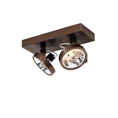 Qazqa spot design bronze foncé 2 lumières orientable et inclinable - go product