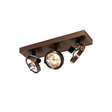 Qazqa spot design bronze foncé 3 lumières orientables et inclinables - go product