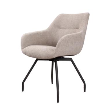 Rosario dining chair with black leg - beige product