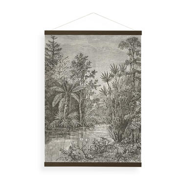 Art for the Home Hangende Poster Linnen 80x60 - Jungle Sepia product