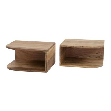 Collection Hoyz - Table de Chevet d'Angle - Acacia Massif - Lot de 2 product