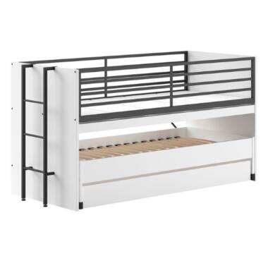 Lit mi-hauteur Sam 90x200cm avec 2 lits, tiroir de lit et bureau - blanc product