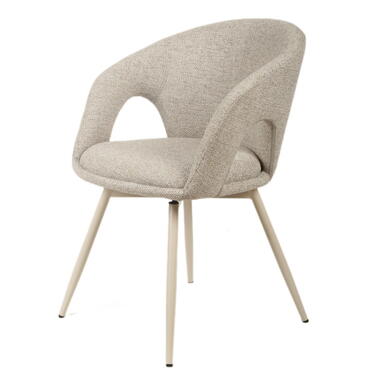 Chaise de salle à manger pivotante – tissu beige – Nina – lot de 2 product