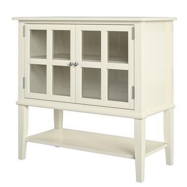 Franklin - Buffet avec 2 portes vitrées en MDF blanc product