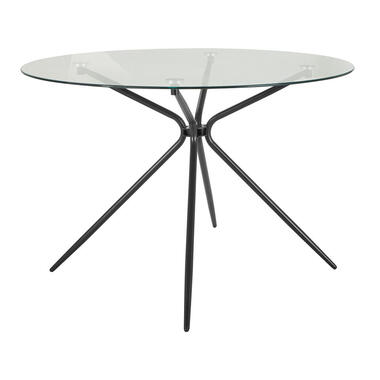 Silvie - Ronde eettafel Ø110 cm 4 zitplaatsen in glas / zwart product
