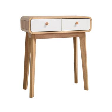 Cassie - Table console avec 2 tiroirs en aspect chêne / blanc product