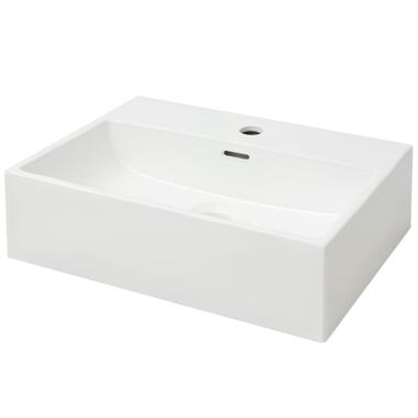 vidaXL Vasque avec trou de robinet en céramique Blanc 51,5x38,5x15 cm product