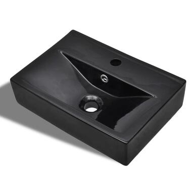 Vasque à trou de trop-plein/robinet Noir céramique pour salle de bain product