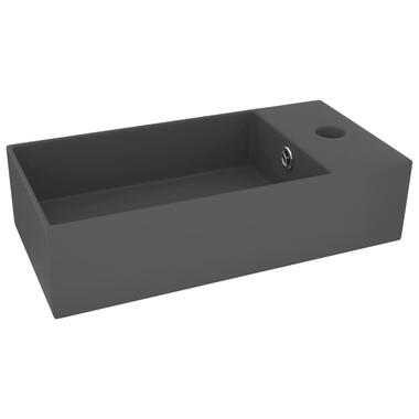 vidaXL Lavabo de salle de bain avec trop-plein Céramique Gris foncé product