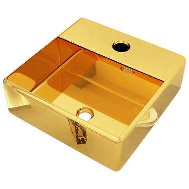 vidaXL Lavabo avec trou pour robinet 38 x 30 x 11,5 cm Céramique Doré product