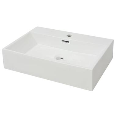 vidaXL Vasque avec trou de robinet en céramique Blanc 60,5x42,5x14,5cm product