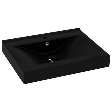 vidaXL Lavabo avec trou de robinet Noir mat 60x46 cm Céramique product