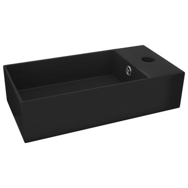 vidaXL Lavabo de salle de bain avec trop-plein Céramique Noir mat product