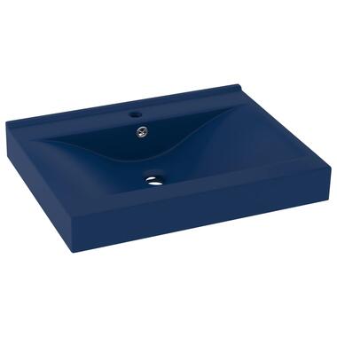 vidaXL Lavabo avec trou de robinet Bleu foncé mat 60x46 cm Céramique product