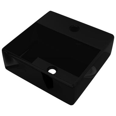 Vasque rectangulaire à trou Noir en céramique pour salle de bain product