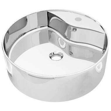 vidaXL Lavabo avec trop-plein 46,5 x 15,5 cm Céramique Argenté product