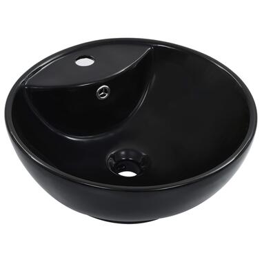 vidaXL Lavabo avec trop-plein 46,5 x 18 cm Céramique Noir product