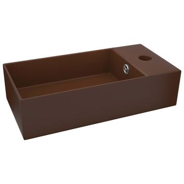 vidaXL Lavabo de salle de bain avec trop-plein Céramique Marron foncé product