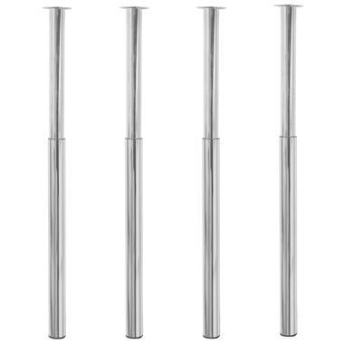 vidaXL Pieds de table tÃ©lescopiques 4 pcs Chrome 710 mm - 1100 mm product