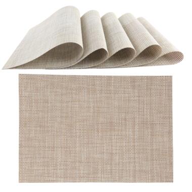 OTIX Placemats Set van 6 Kunststof Rechthoekig Beige Onderleggers 50x35cm product