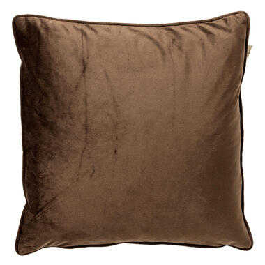 FINN - Sierkussen 45x45 cm - velvet - effen kleur - Chocolate Martini - donkerbr product