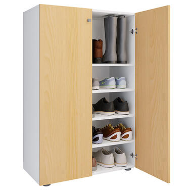 Hioshop LonaXL5DT schoenenkast 2 deuren wit, beuken. product