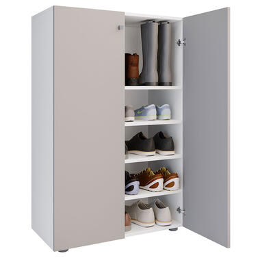 Hioshop LonaXL5DT schoenenkast 2 deuren wit, grijs. product