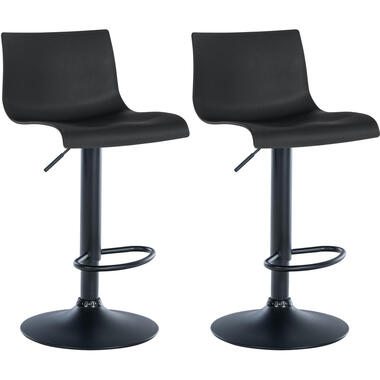 CLP Lot de 2 Tabouret de bar Branford Noir Cadre - Plastique - Noir product