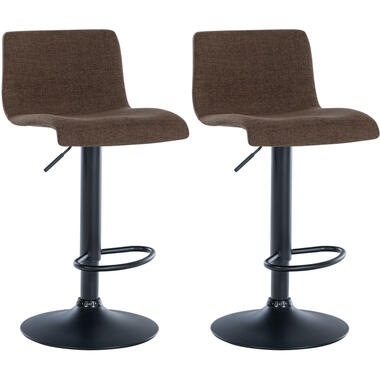 CLP Lot de 2 Tabouret de bar Branford Noir Cadre - Tissu - Marron product