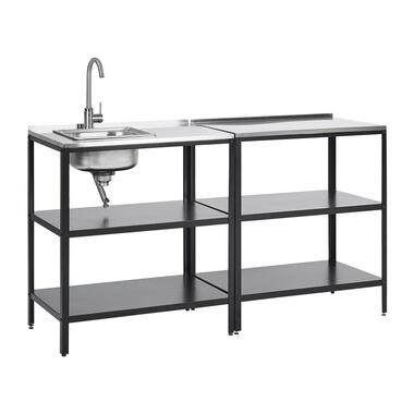 VILAMA - Tuin kookeiland - Zwart - 2-delig - RVS product